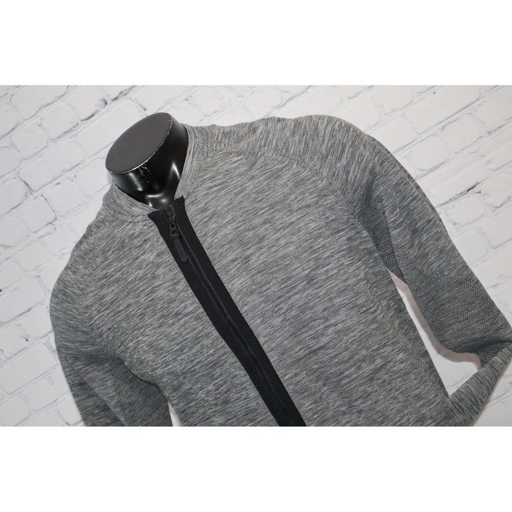 Nike Tech Knit Full Zip Jacket Mens Medium Gray Heathered Bomber Style Cardigan
